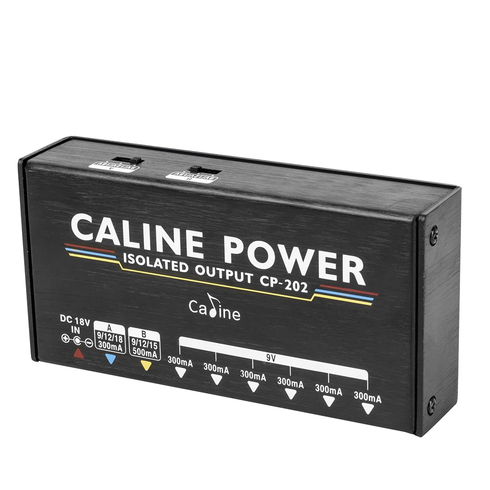 Caline CP-202 Truly Isolated Power Supply Digital Delayer For 9V/12V/15V/18V Guitar Effect Pedal 36W 8 Outputs With Adapter