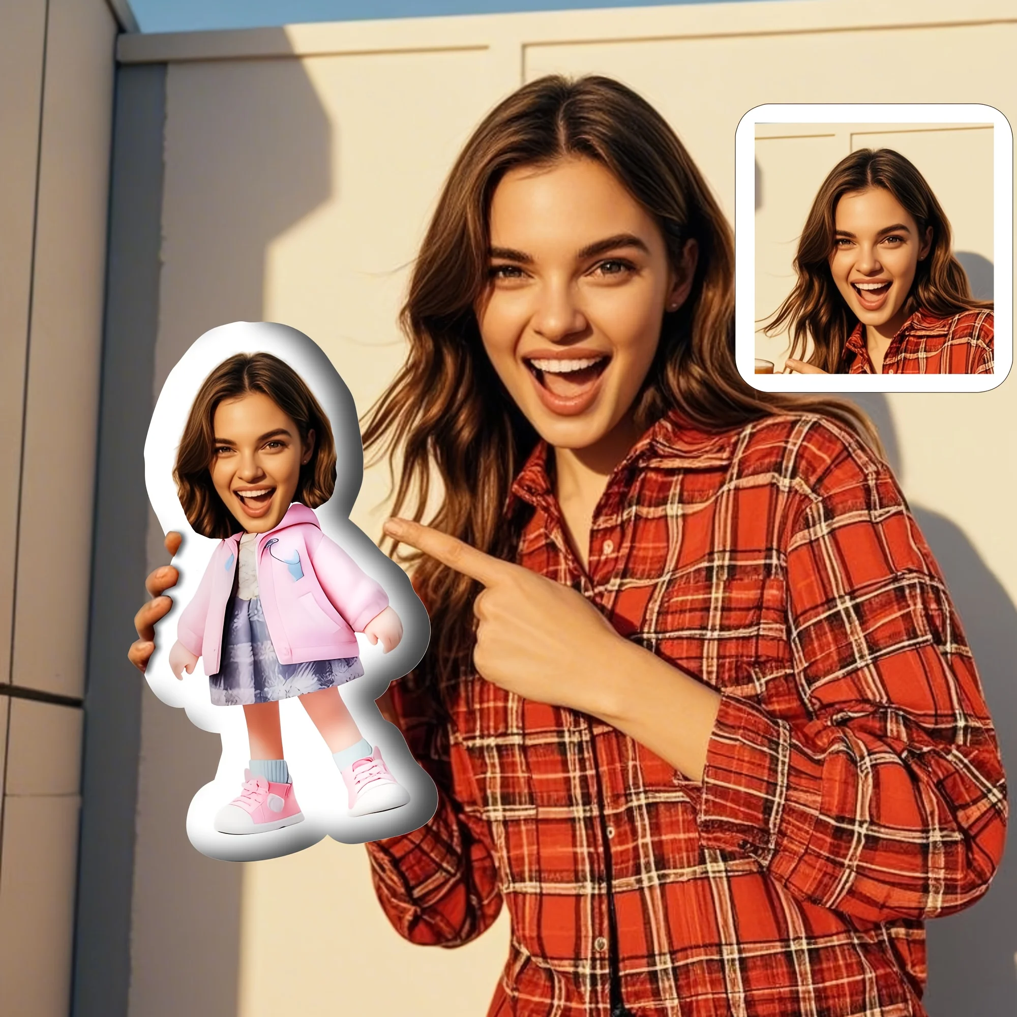 Personalized Casual Style Plush Face Pillow—The Perfect Gift for Both Men and Women