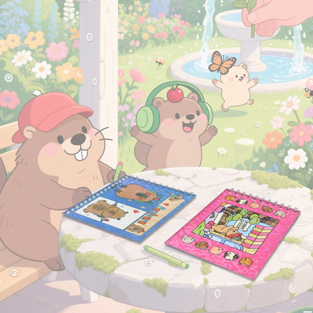 

BOBBIE AND CAPIBALA SET, DELUXURY ADULT AND TEENS COLORING BOOK, RELAXING, PERFECT FOR SOLO OR AS A GIFT