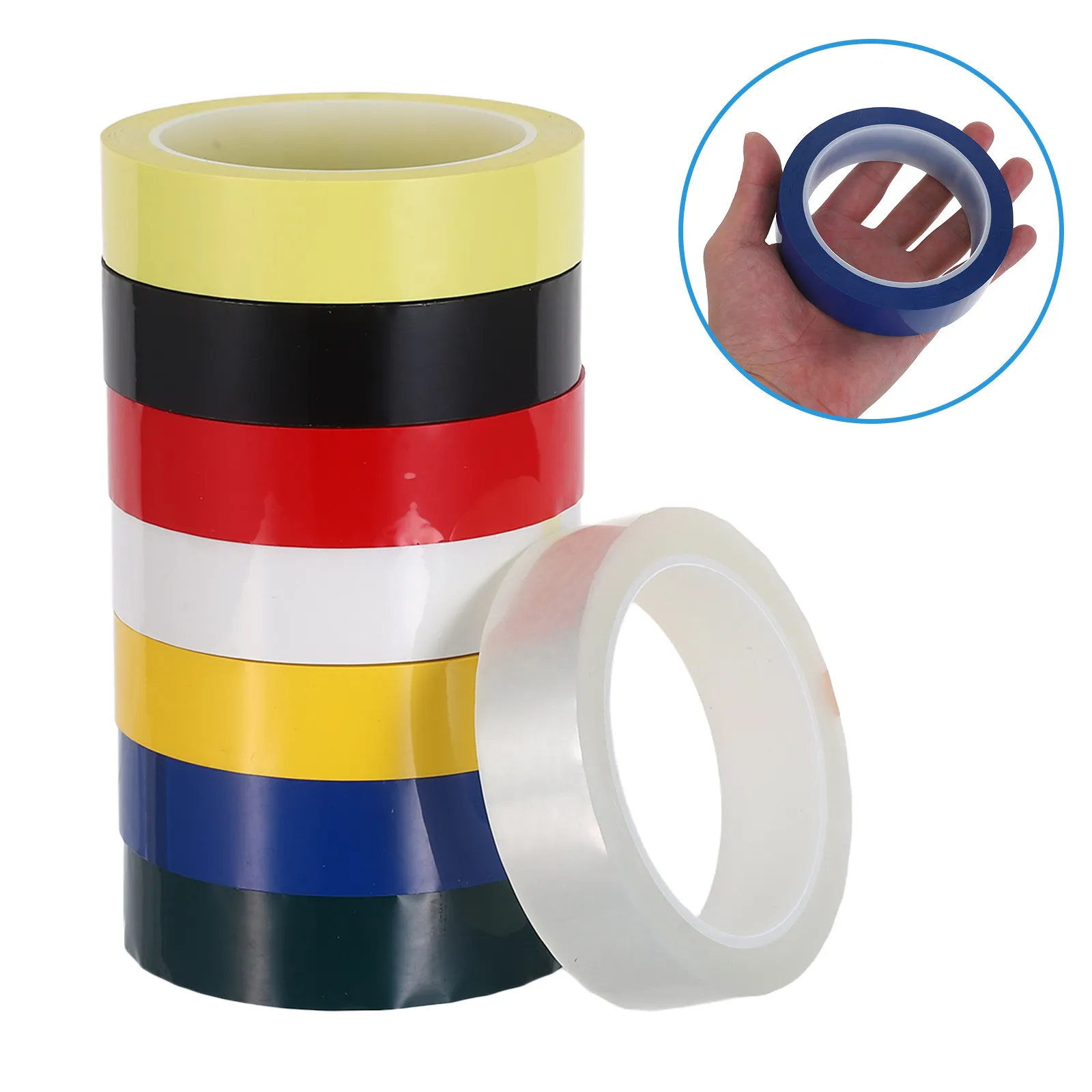 

8Pcs Color Positioning Masking Tape Set Colorful Adhesive Rolls for Labelling Painting Crafting School Office Decorative Tape