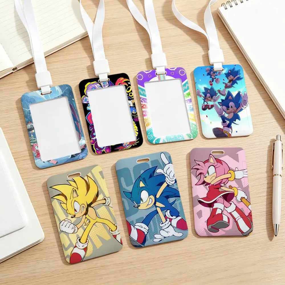 S-Sonic The Cool H-Hedgehog-S NFC Contactless Sliding Card Sleeve For Student Cards, Bus Cards, ID Cards, And Work Permits