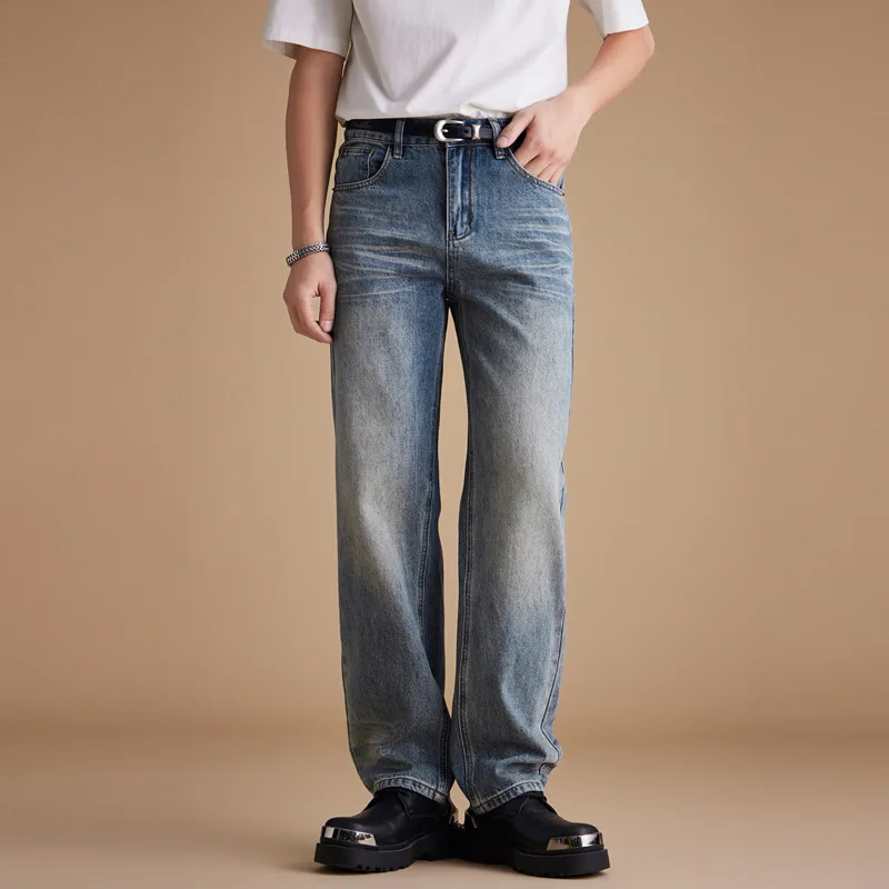 

Men's Loose Casual Straight Denim Jeans Pants Streetwear Vintage Fashion Jeans Trousers
