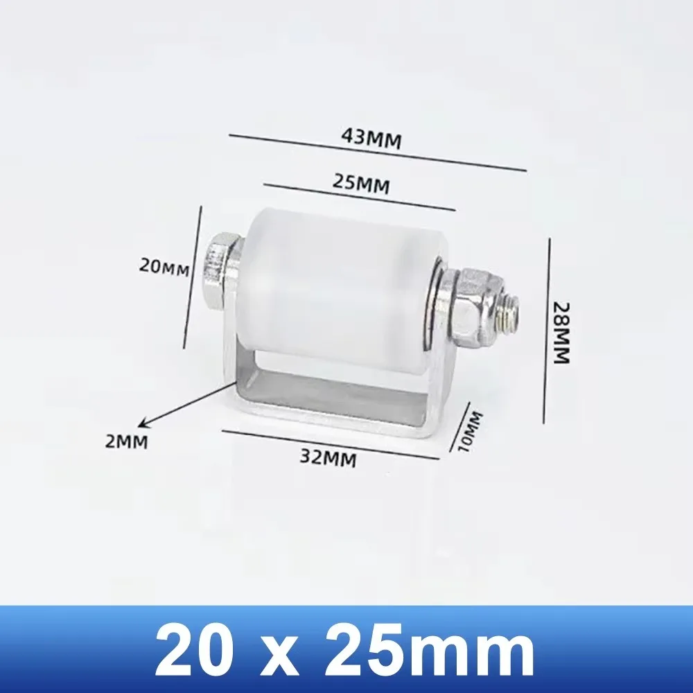 1Pcs 201 Stainless Steel Mobile Door Pulley Solid Ball Bearing Rust Proof Perforated Bracket Guide Wheel Nylon Silent Operation