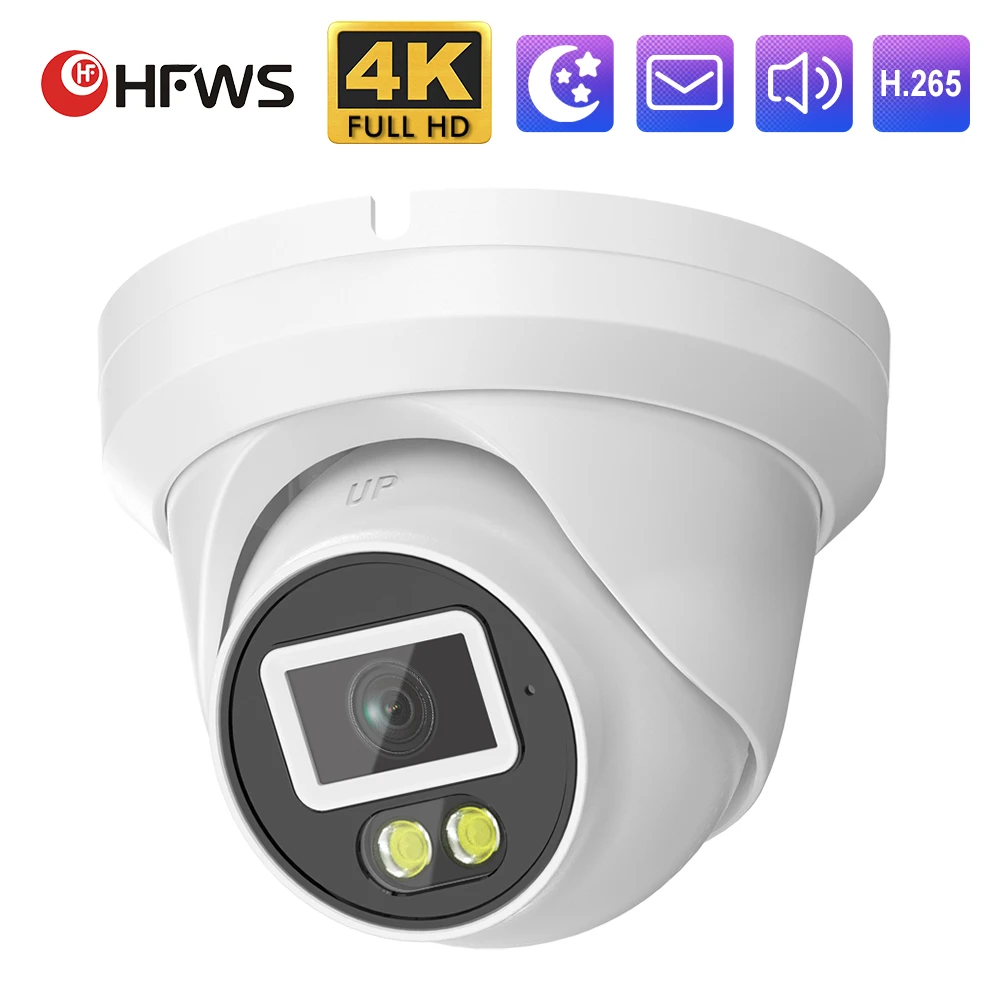 

HFWVISON 4K 8mp Poe купольная камера видеонаблюдения s Защита для дома Ip-камера Cctv внутренний видеорегистратор