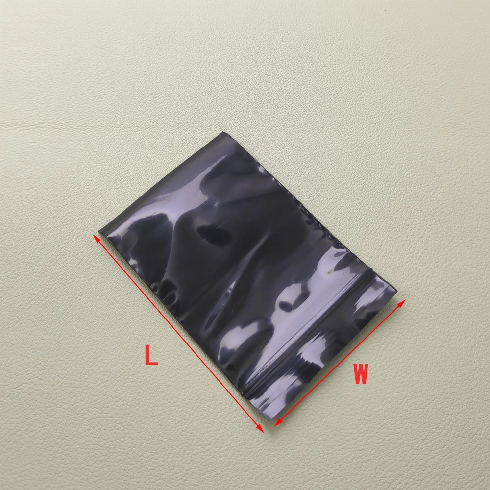 지퍼 잠금 장치 재사용 가능 블랙 불투명 빛 회피 패키지, PE 자체 도장 보관 가방, 잡화 개인 주얼리