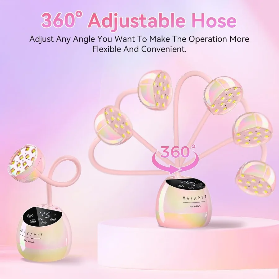 UV LEDネイルランプ グースネックUVライト ネイル用 コードレス充電式USB 39Wドライヤー LEDランプ オートセンサー付き 4つのタイマー設定付き 高速