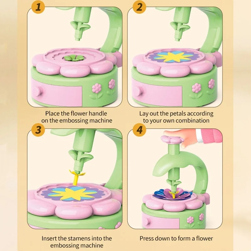 آلة النقش الإبداعية DIY باقات الزهور ألعاب حرفية تعليمية تجميع الزهور المصنوعة يدويا للأطفال لعبة الفتيات هدية عيد ميلاد #3