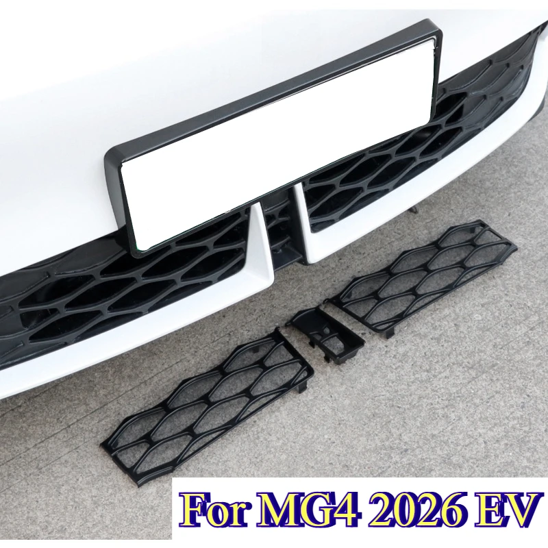 For MG4 2026 EV: 3-Section Front Bumper Anti-Insect Mesh - Clip-On ABS Guard Body Trim Accessories