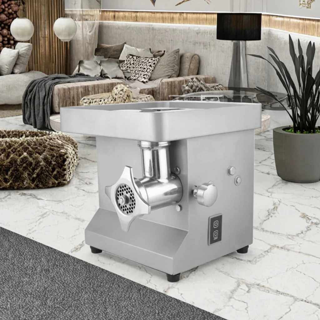 مفرمة لحم من الفولاذ المقاوم للصدأ 850/1100 وات # 22 صانع السجق الإلكتروني الكهربائي، أداة تقطيع اللحوم للاستخدام المنزلي الجديد