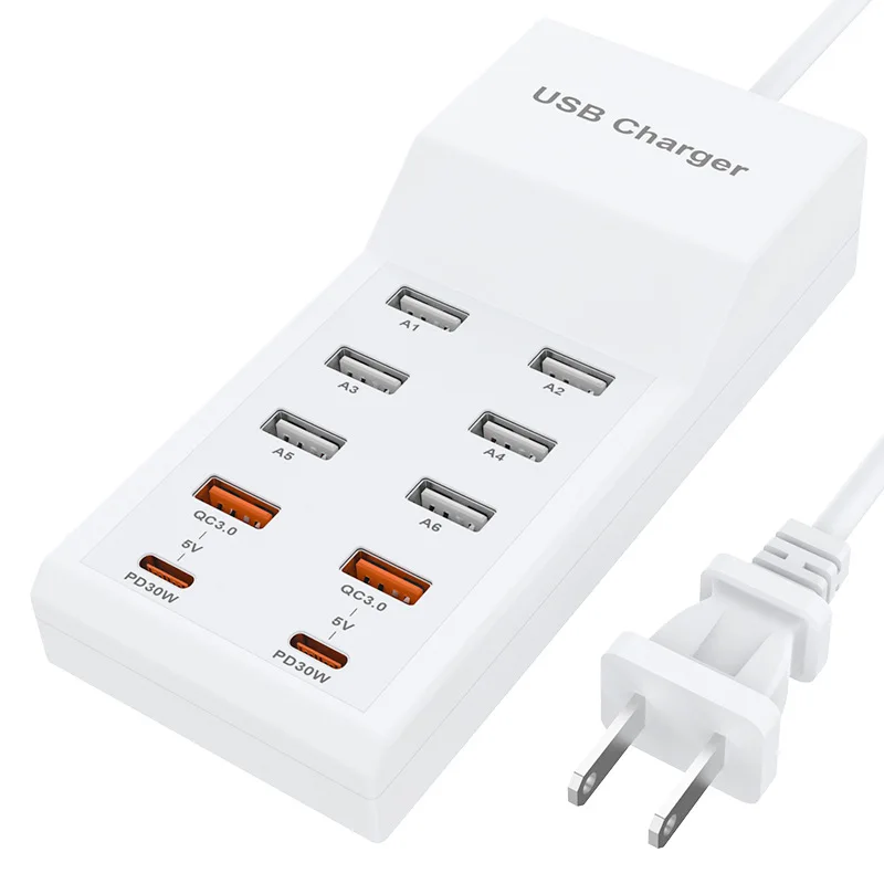 

USB Charger 10-Port USB Charging Station for Multi Devices 96W USB Hub Adapter for iPhone Samsung Xiaomi Huawei Extension Socket