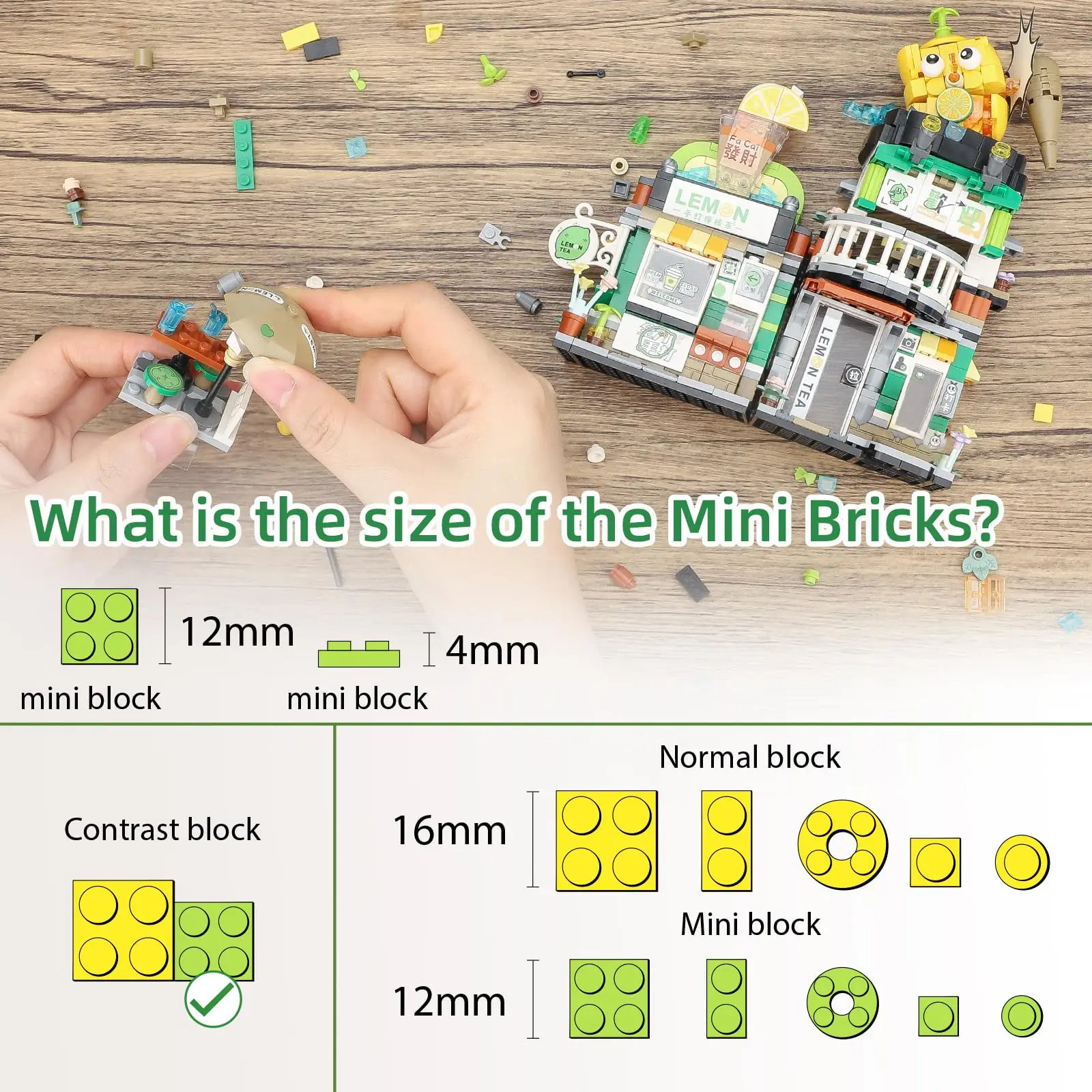 796 pièces magasin de thé au citron vue sur la rue blocs de construction modèle ensemble de construction créatif pour les filles Simulation Architecture jouet cadeau pour enfant