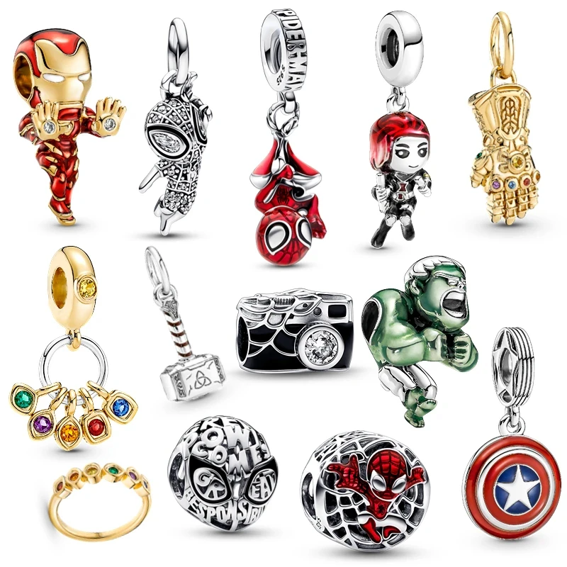 

NEW hot Spider Super Hero Men Pendants Top Quality Original Charms Fit For woman Bracelet DIY Jewelry Making beads gifts