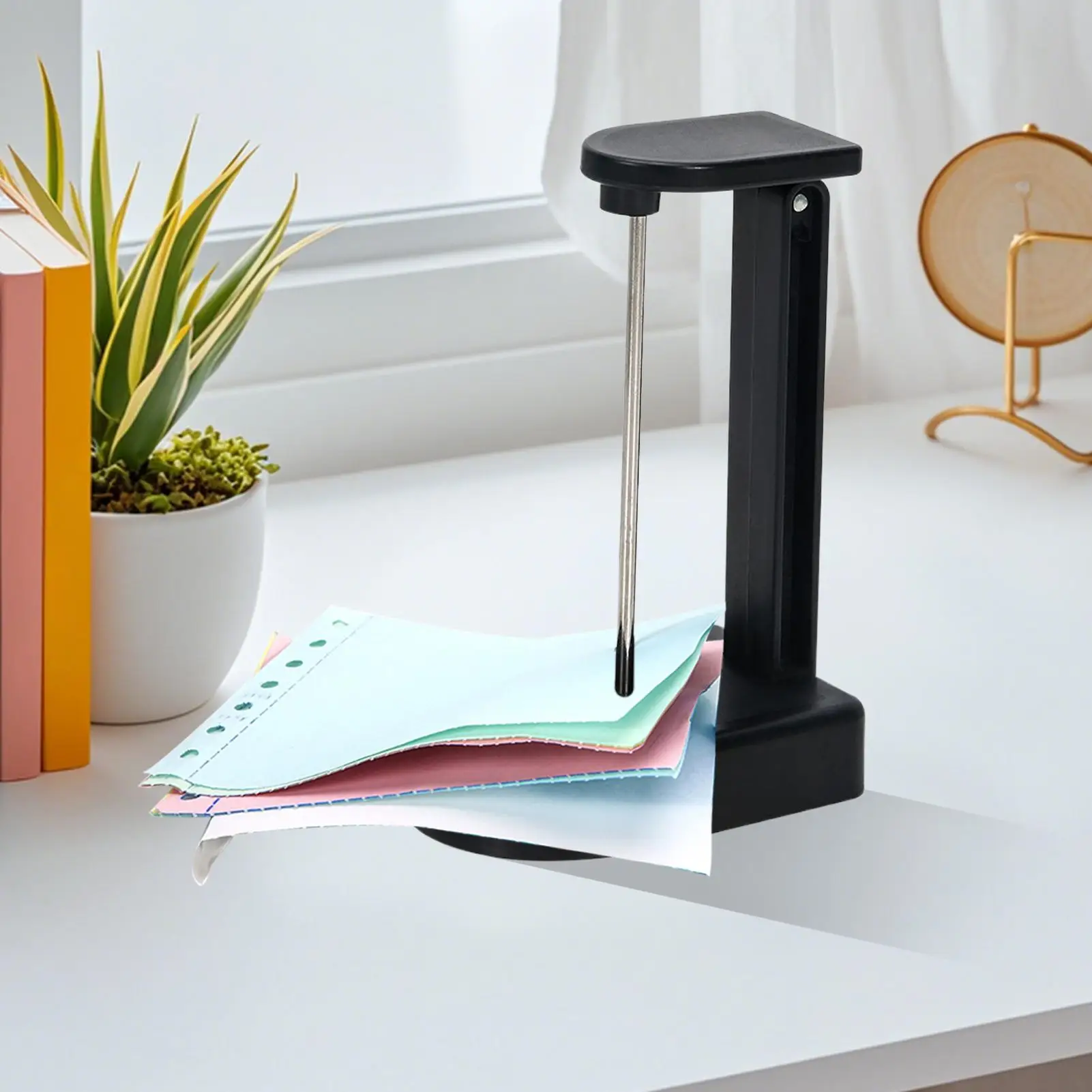 حامل فاتورة المطعم من Ticket Stabber لسطح المكتب، حامل تخزين الملاحظات الورقية غير القابل للانزلاق، منظم كعب فحص مدمج لتناول العشاء