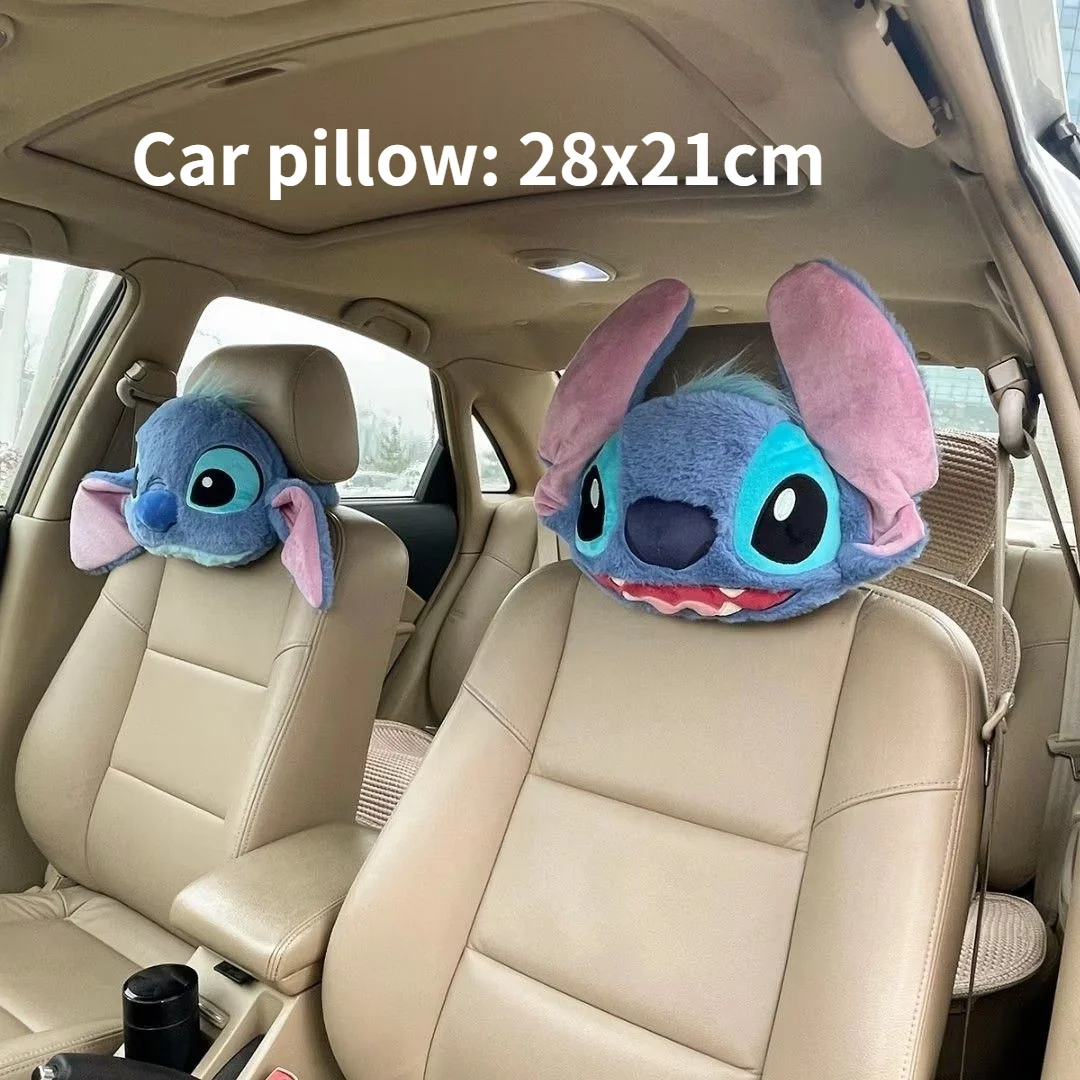 Disney-cojín de felpa con diseño de Ángel para coche, reposacabezas para el cuello, relleno suave para decoración de coche