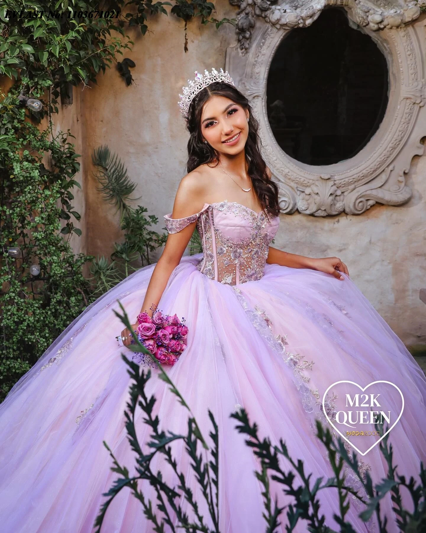 EVLAST-Robe de Quinceanera µbrillante, appliques florales 3D, perles corset mexicain, robe de RhSweet 16, SQ411, 2024