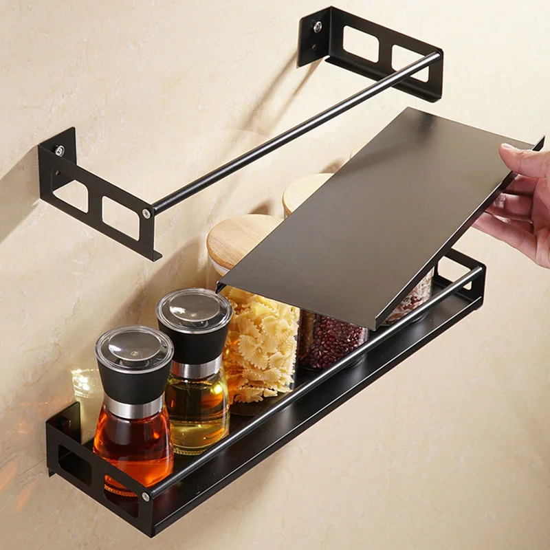 

Multi-Purpose Kitchen Organizer Wall Mount Spice Rack Shelf Bracket Storage for Pantry, Bathroom,Cupboard,Over Stove,Closet Door