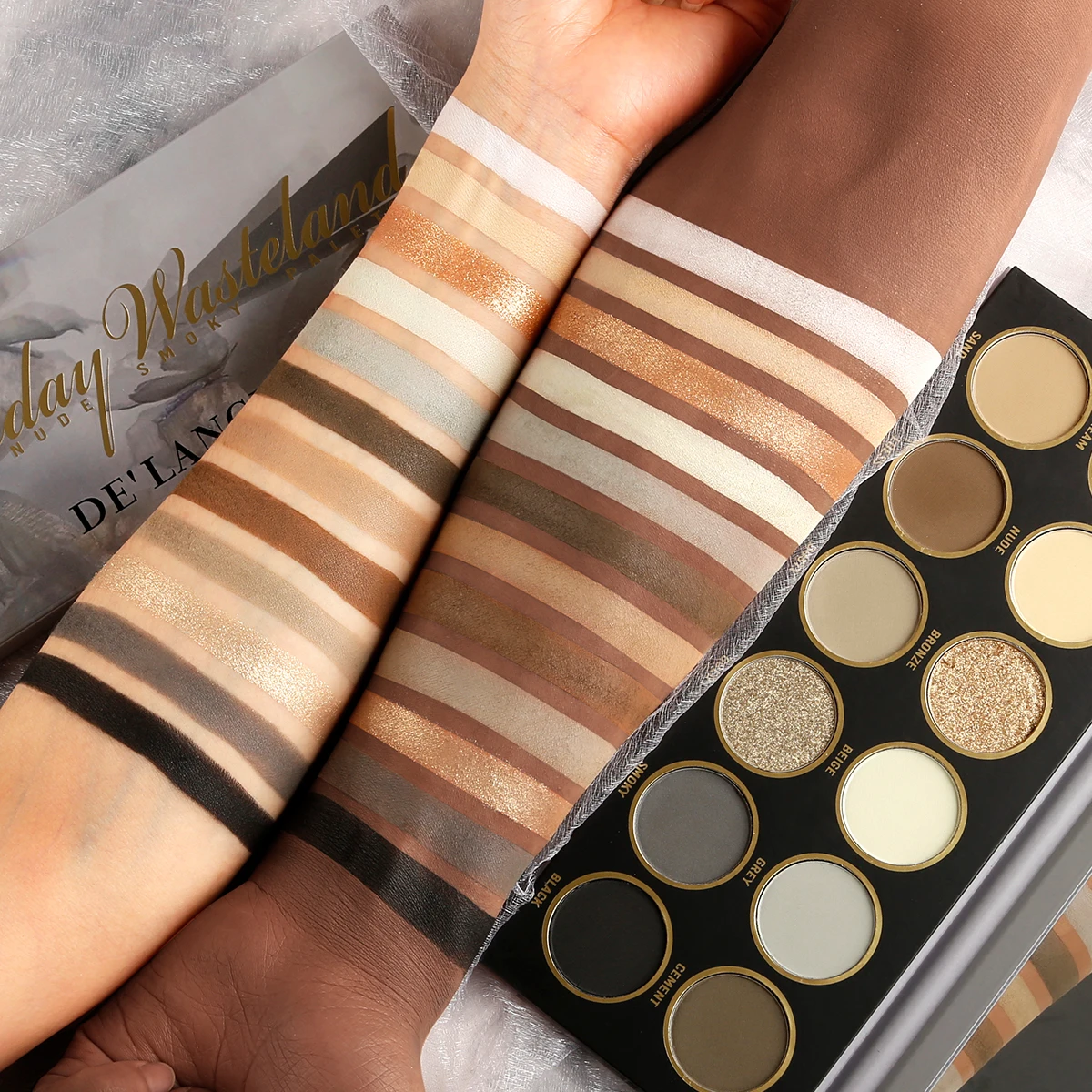 DEโLANCI 12 Color Neutral brown Grey Eyeshadow Makeup Palette,Matte Shimmer Daily Neutral Nude Naked Smoky Eye Shadow Makeup