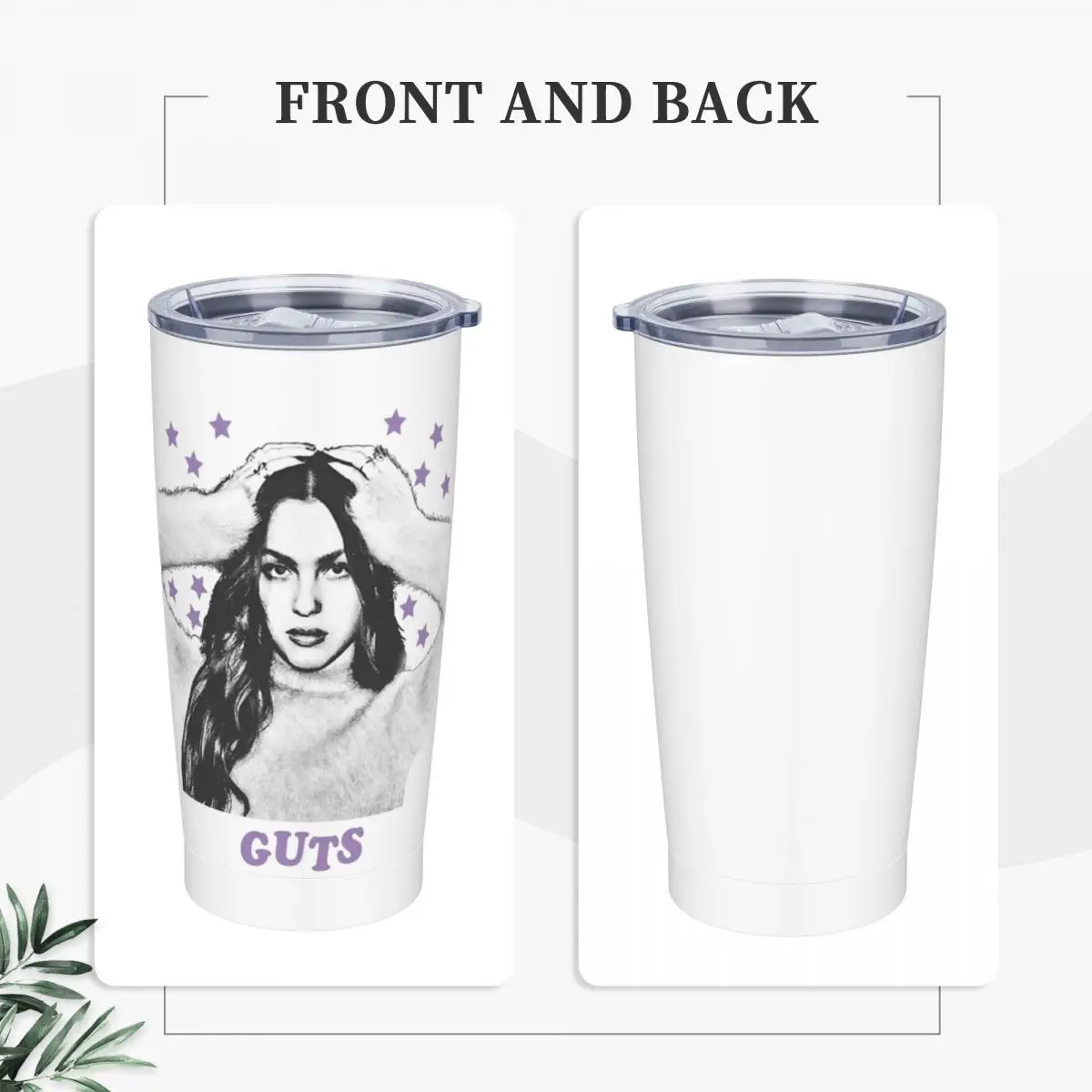 Vampire Olivia Rodrigo Sour Guts 20 Oz Tumbler Vacuum Insulated Thermal Cup with Lid and Straw Stainless Steel Smoothie Tea Mugs