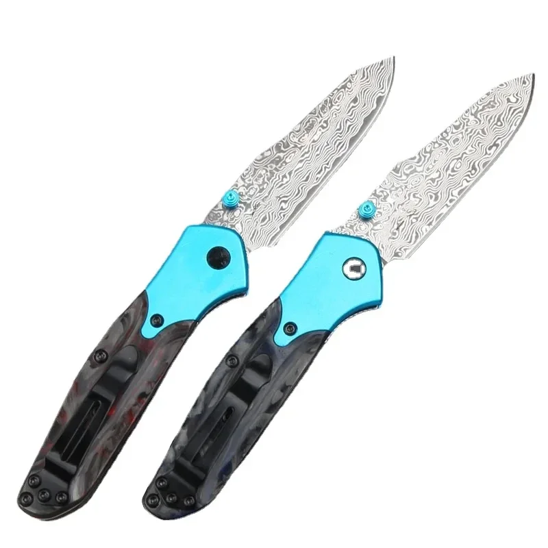 Butterfly BM945-221 Pocket Folding Knife Damascus Blade Aluminum+Carbon Fiber Handle Tactical Hunting EDC Survival Tool Knives