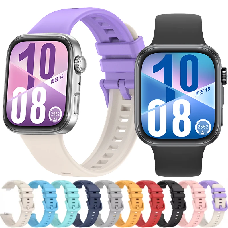 Breathable Silicone Strap For Huawei Watch Fit 4/4Pro Colorful Buckle Bracelet Wristband For Huawei Fit3 Fit4 Band Accessories
