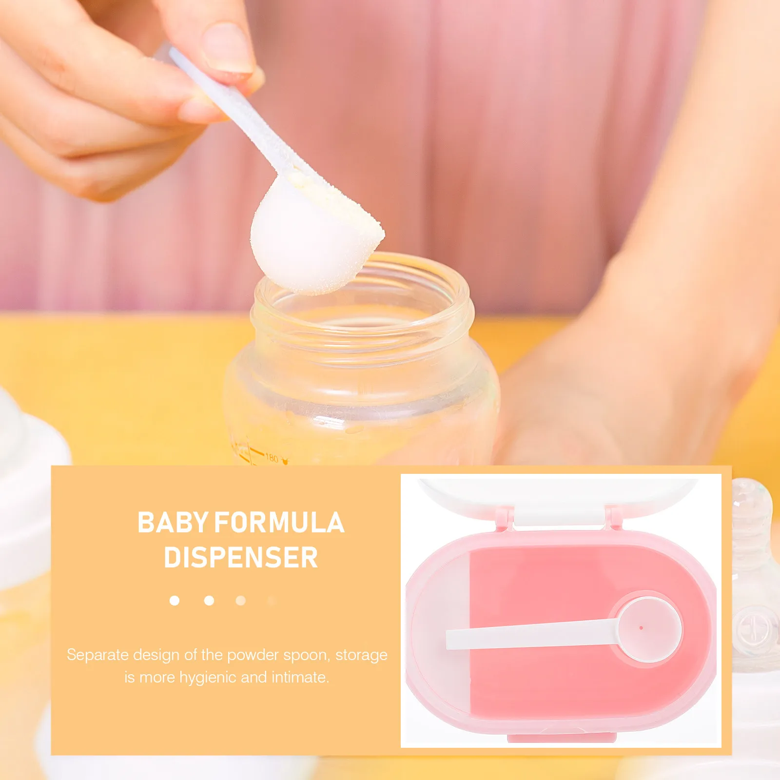 Leakproof Milk Powder Box Portable Baby Formula Container with Separate Spoon Compartment for Powdered Milk Biscuits Candy