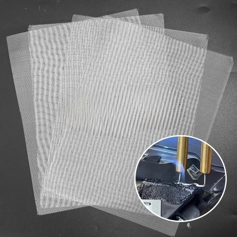 Maille de réparation en acier inoxydable pour pare-chocs de voiture, patchs de fissures à trous en plastique, treillis métallique de soudage réglable pour Machine à souder de réparation automobile 5 pièces