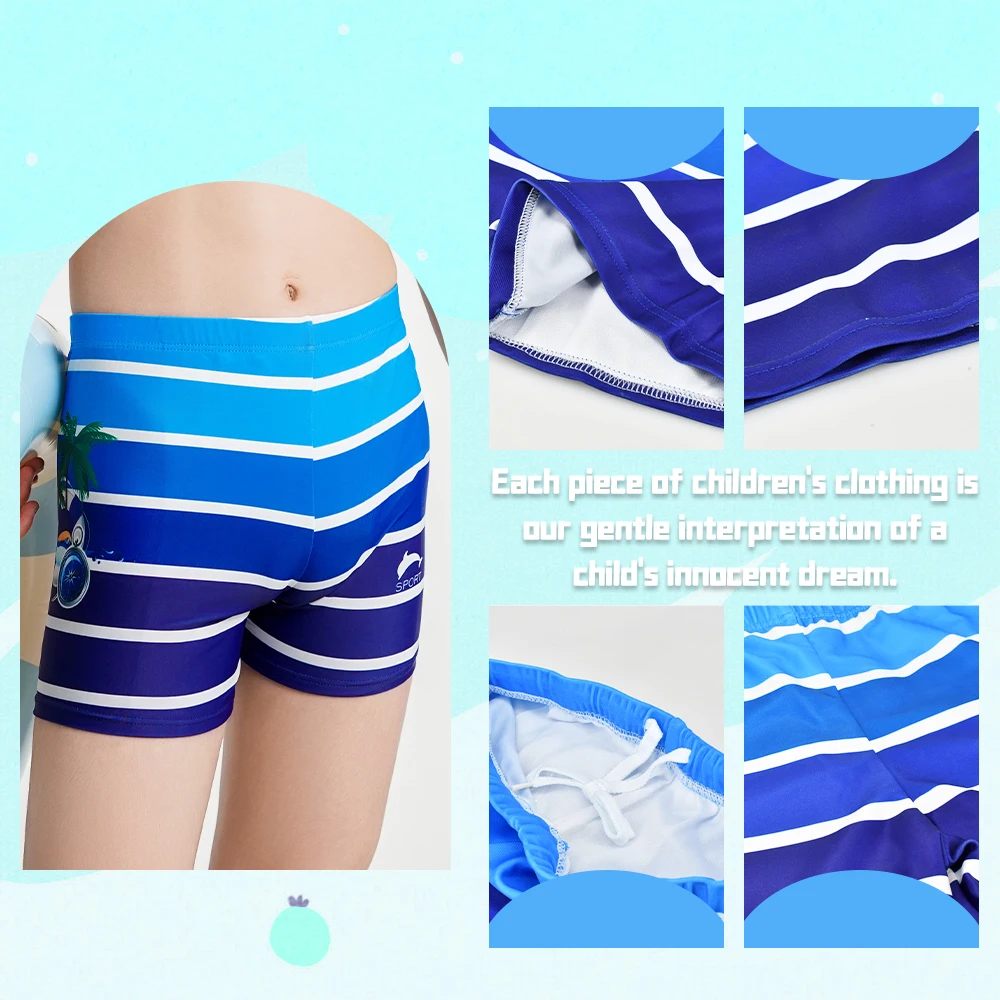 1pc Boys Summer Swim Trunks Kids Cartoon Shark Dinosaur Swimwear Quick Dry Childs Bathing Bottom Vacation Kids Boys Beach Shorts