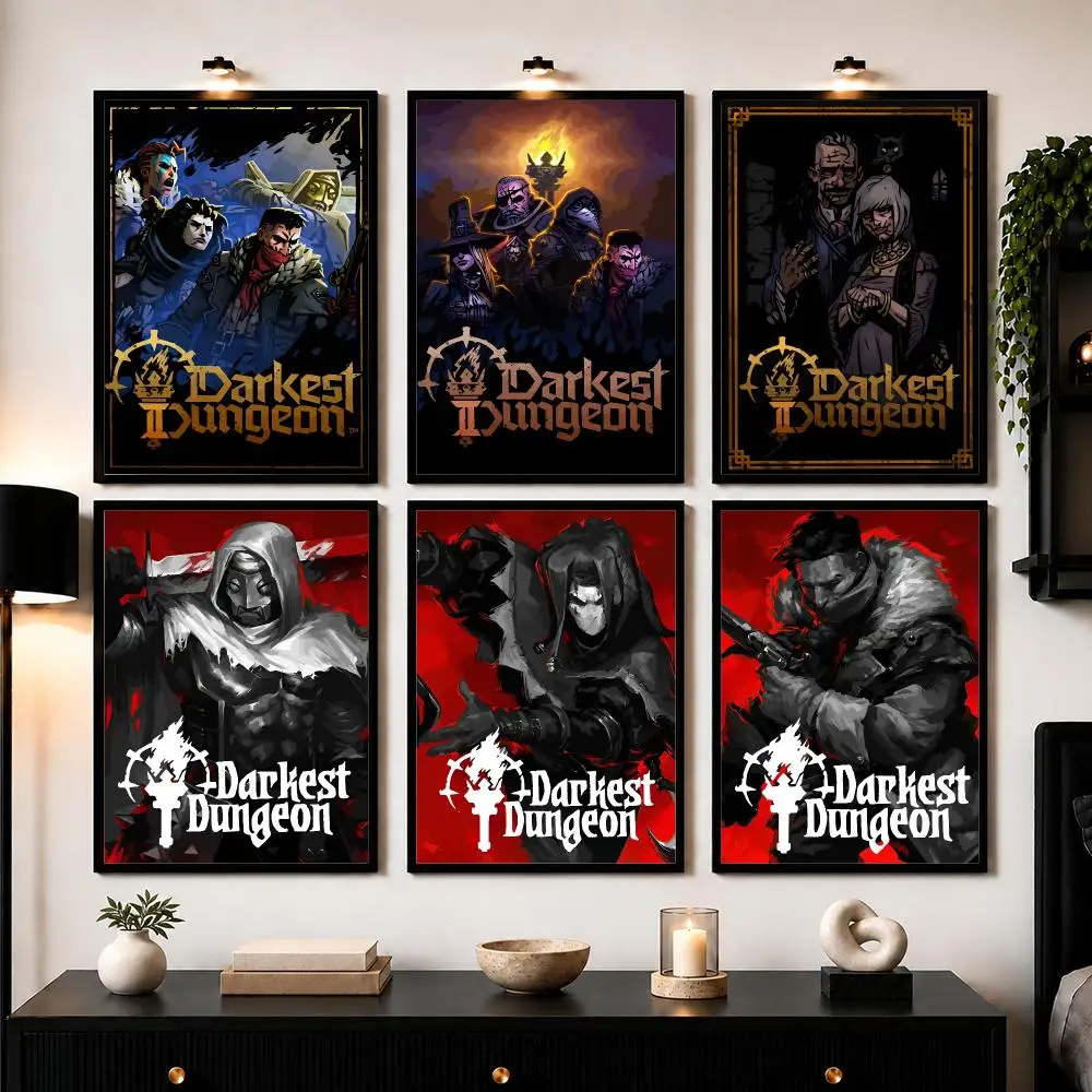 Dark Fantasy Game D-Darkest Dungeon Poster Wall Art Print Sticker for Bedroom Living Room Dorm Office Modern Home Decor