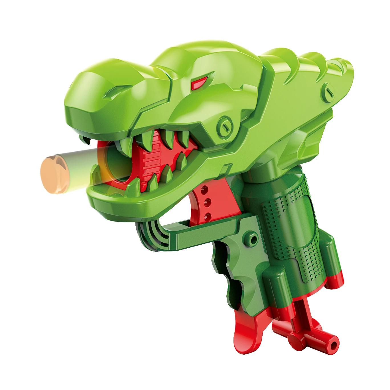 Pistola de balas suaves de dinosaurio, diez balas, verde, azul, para niño y niña, juguete de pistola de balas suaves, juguete lanzador de balas suaves