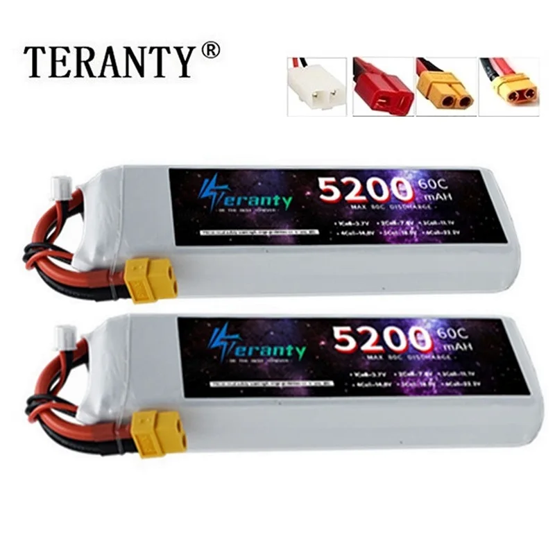 2Sets 7.4V Lipo 2s Battery 5200mAh 60C 7.4V RC Battery with Tamiya Connector XT60 Plug For Plane Drones RC Helicopter Boats