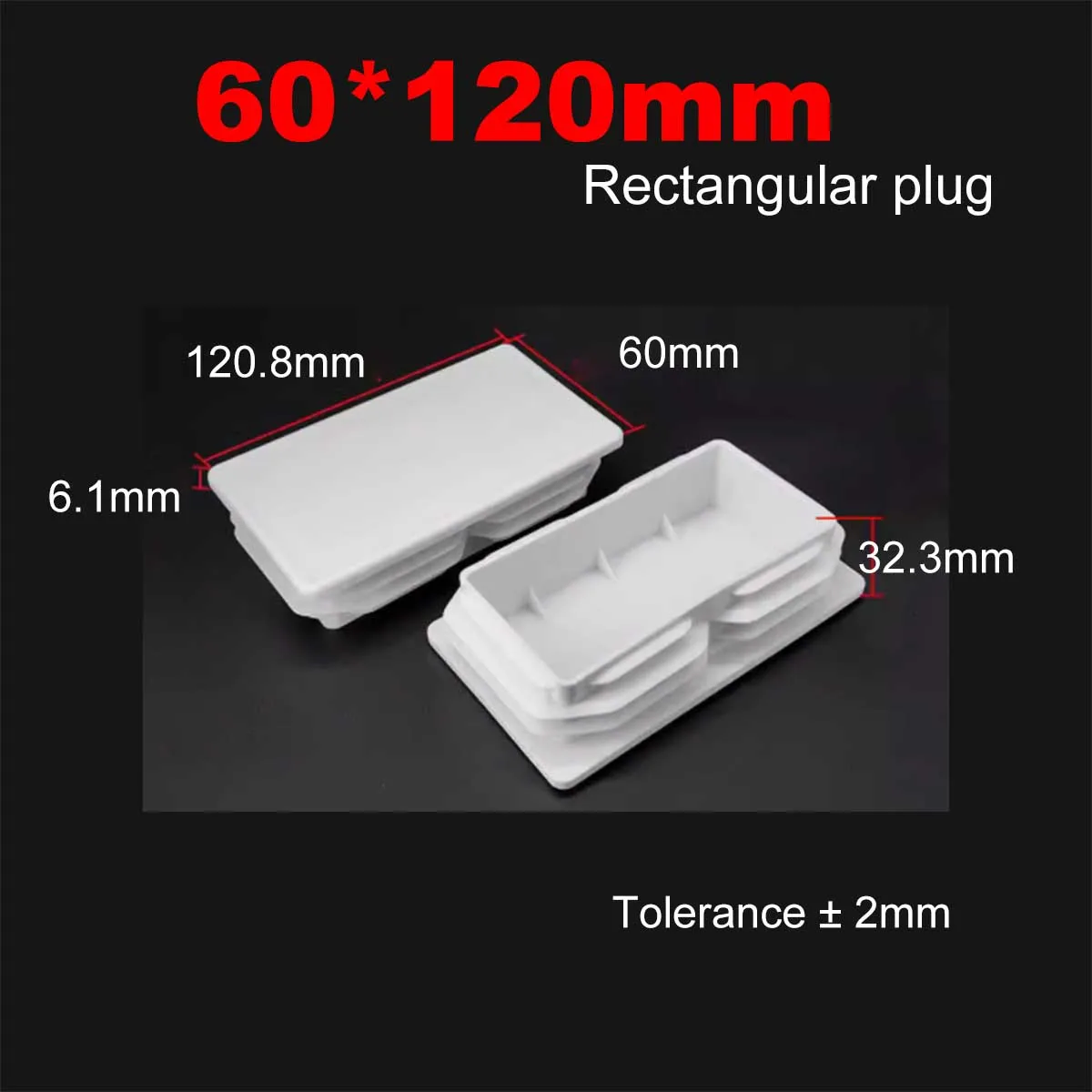 

Plastic Square Tube Inner Plug, Steel Pipe Plug 40x120 60x120 80x120