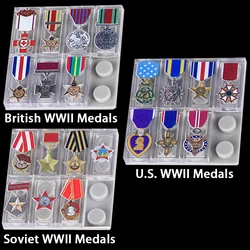 MOC WW2 Military Hornor Medals Building Blocks War US Soldiers Soviet Red Army British Accessories Printed Tiles Bricks Toys