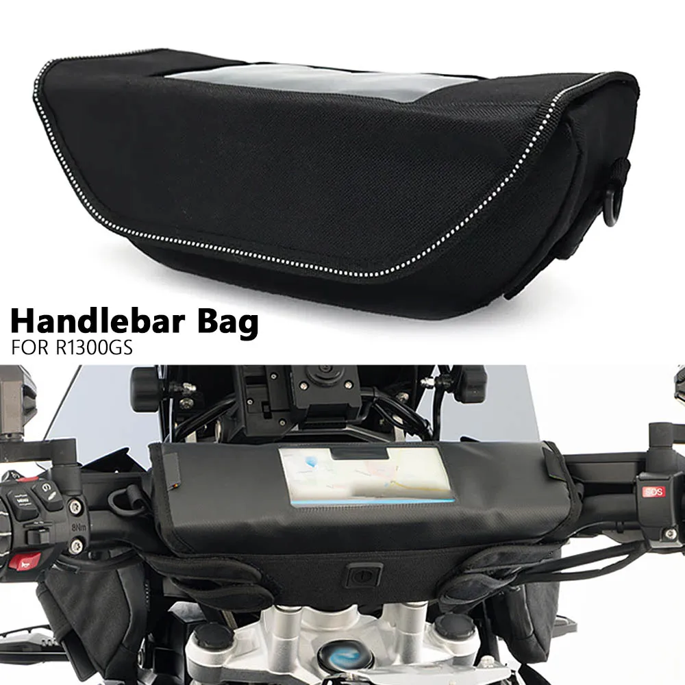 Motorcycle Handlebar Bag Tool Bag Universal Velcro Black Nylon Front Storage Bags For BMW R1300GS R 1300 GS r1300gs R1300 GS