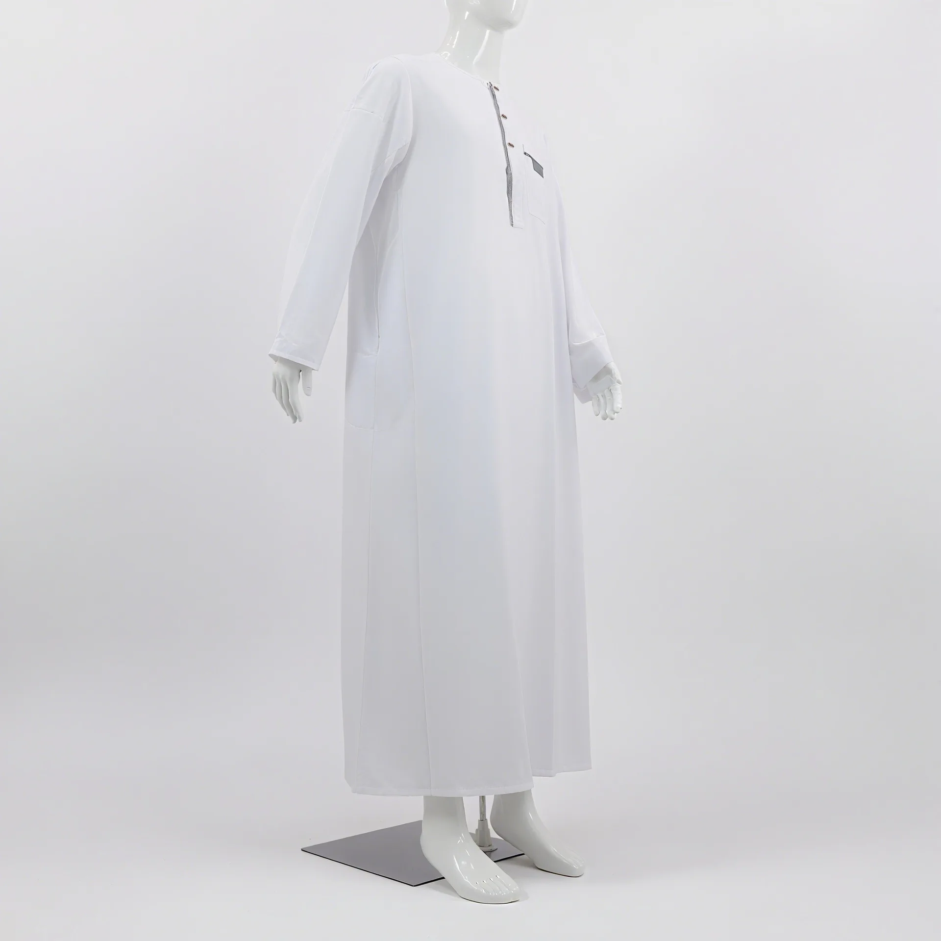 Mens Musulmano Jubba Thobe Manica Lunga Veste Abaya Casual Maschio Islam Arabo Caftano per Gli Uomini Abito S saudita Arabo Thoub Marocchino Caftano