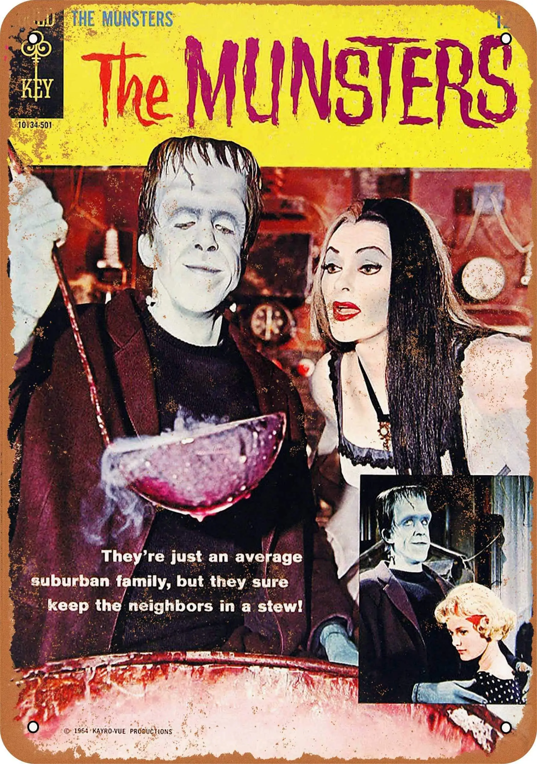 12 X 8 Inches Metal Vintage Funny Tin Sign 1965 The Munsters Comic