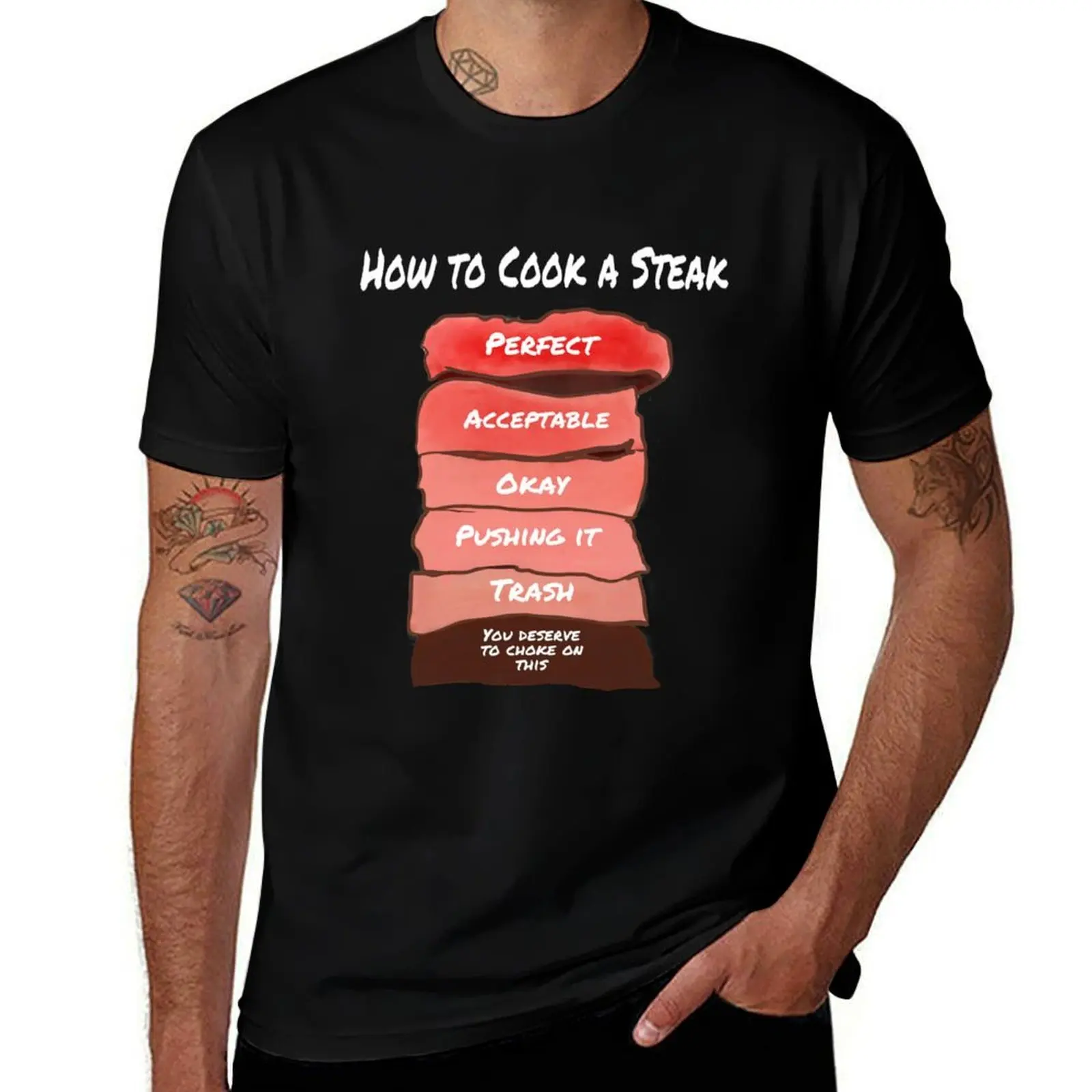 How to Cook a Steak T-Shirt t shirts for man slim fit T-Shirt