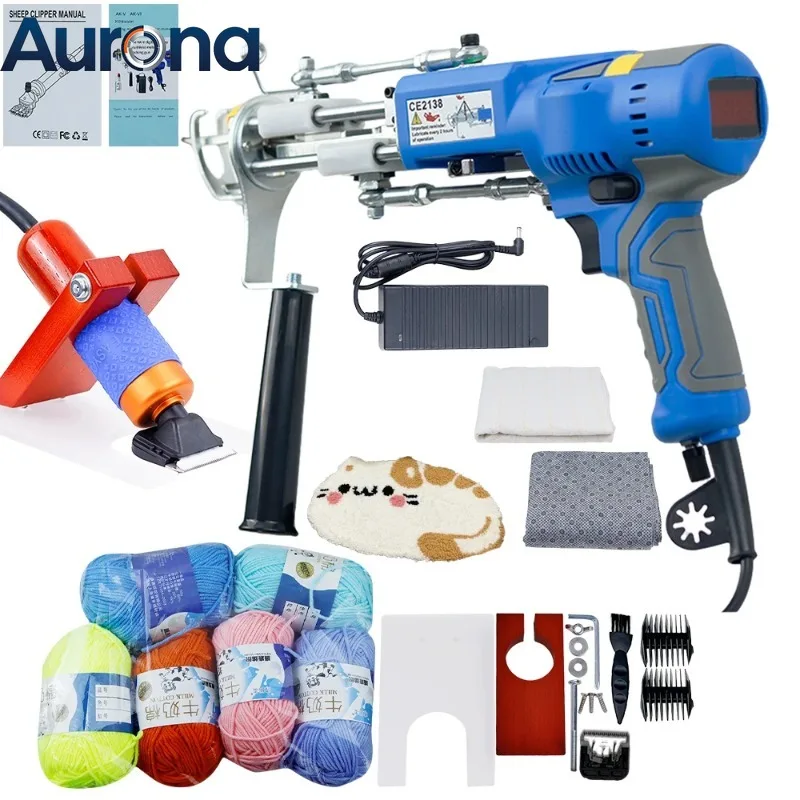 【Industrial】Tufting Gun Starter Kit With Carpet Trimmer Artufting 2 In 1 Cut Pile & Loop Pile Rug Tufting Gun Easy-to-Use Rug Ma
