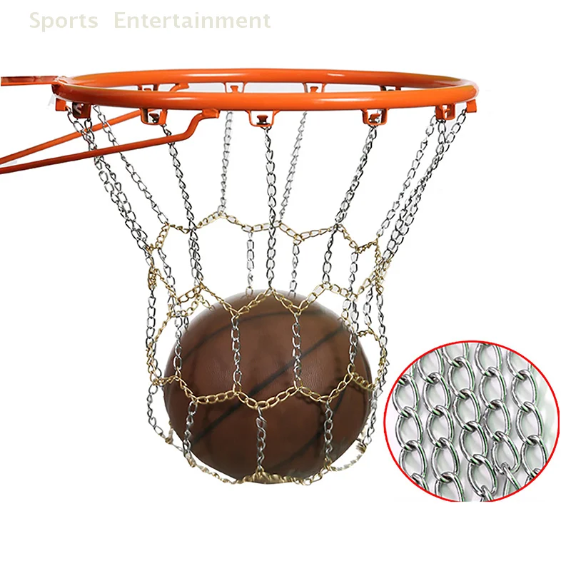 

Galvanized Chain Basketball Net Metal Chain Basket Frame Basketball Target Net Sports Rims Rustproof Outdoor Basketball Net