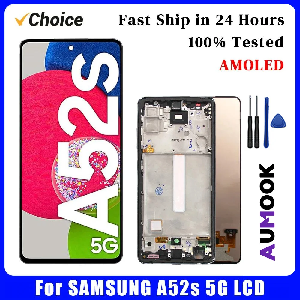 New Super AMOLED For Samsung A52s 5G LCD Touch Screen Digitizer Assembly Display For SAMSUNG A528 LCD Display