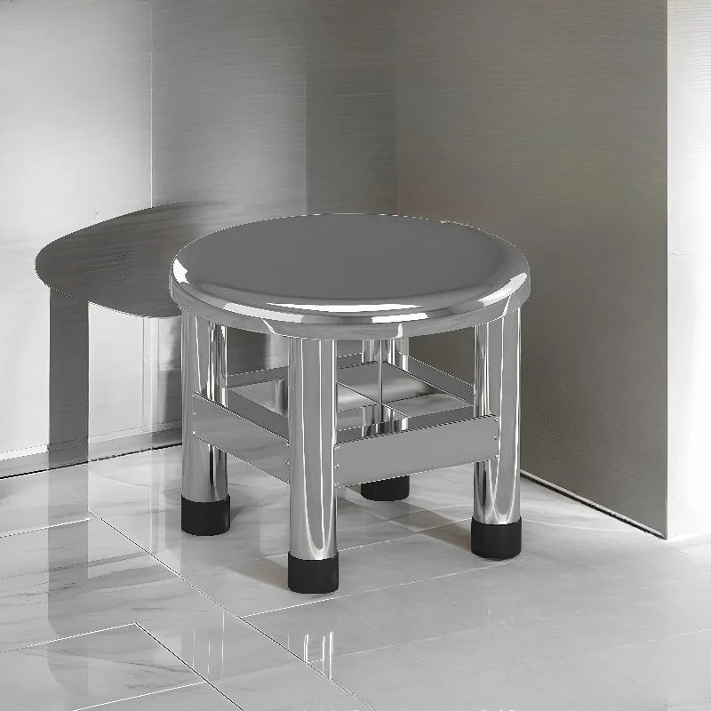 Stainless Steel Bath Stool Heavy Duty Non-Slip Shower Chair Elderly Safety Toilet Aid for Bathroom