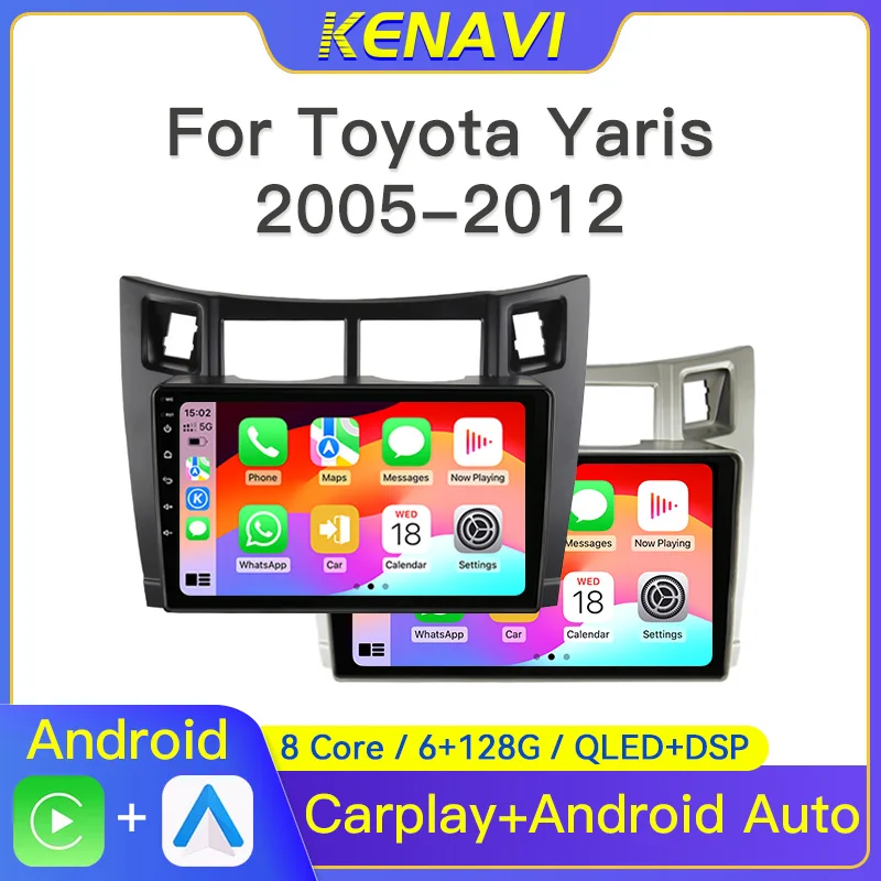 

2 Din Android Car Stereo Radio For Toyota Yaris 2005 2006-2012 Multimedia Video Player Carplay Auto GPS Navigation With Screen