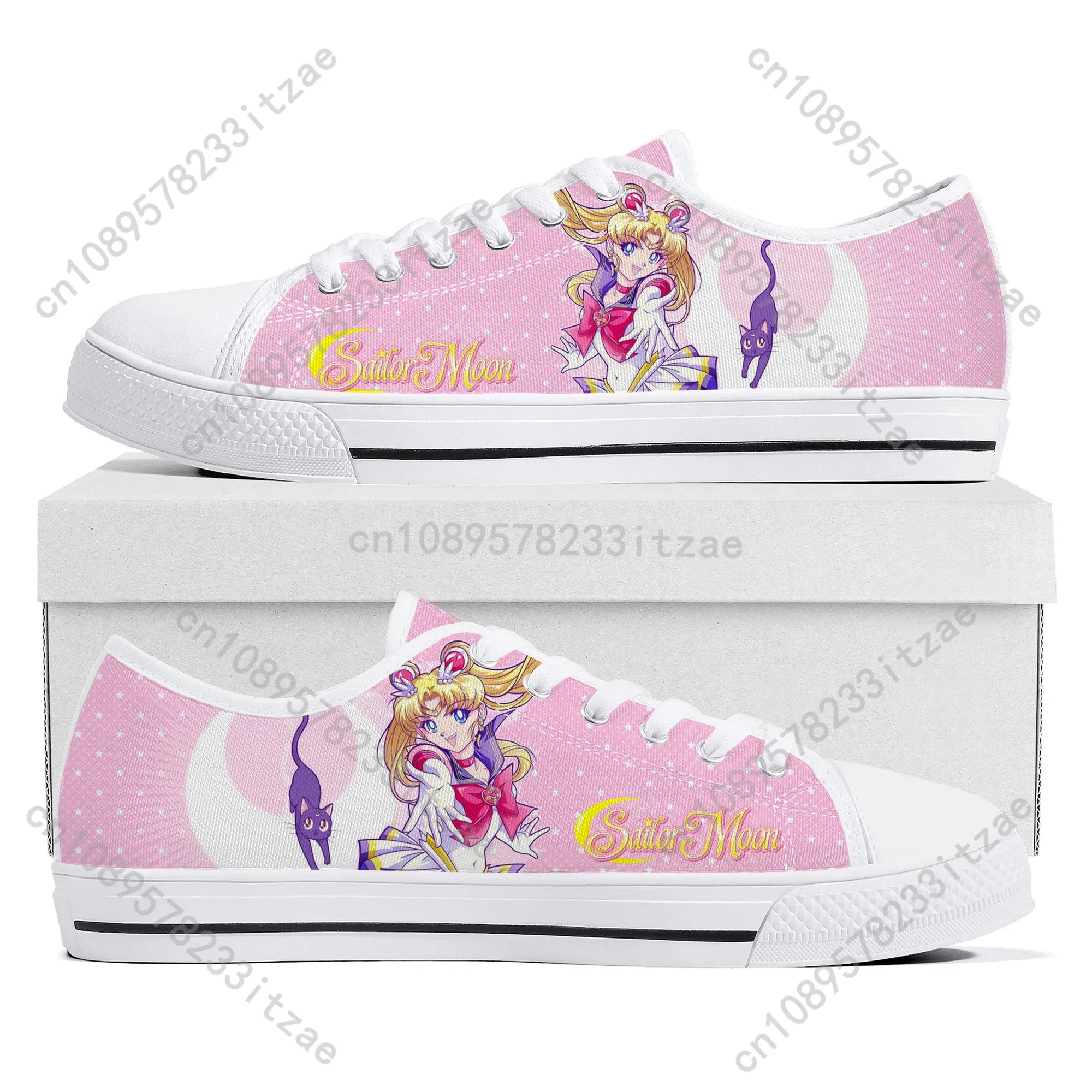 Anime Moon Manga Cartoon Sailor Low Top Quality Sneakers Mens Womens Teenager Canvas Sneaker Casual Couple Shoes Custom Shoe