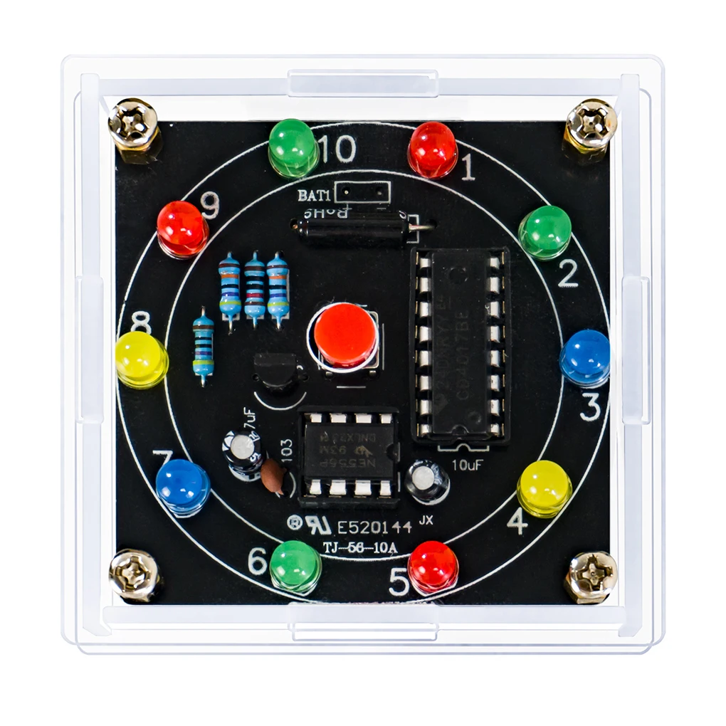 DIY LED Light Lucky Wheel Electronic Kit NE555 CD4017 3V Electronic Dice Estimation Game DIY Soldering Kit