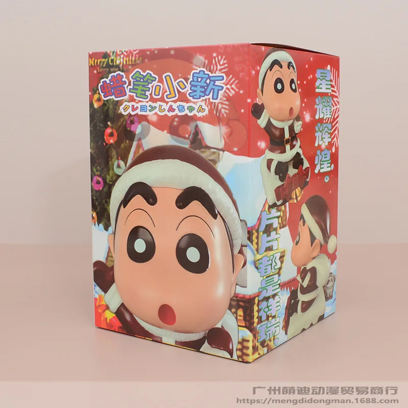 Crayon Shinchan Cosplay Ornaments, Modelo PVC, Presente de Natal, Cute Girls 'Figurines, Edição limitada, Papai Noel, Criativo, 16cm