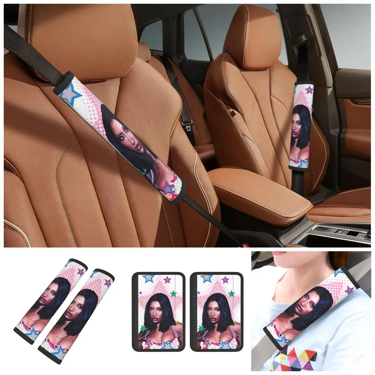 Car Lara Katseyes Kpop Girl Group Seat Belt Cover Comfort SeatBelt Pads Cover for Cars Trucks