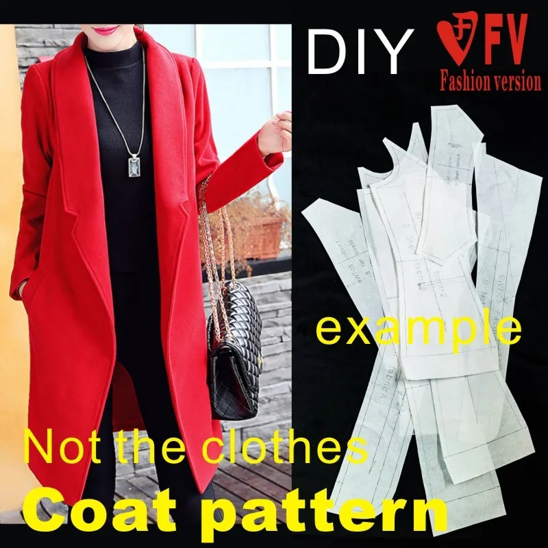 Sewing figure women's fashion mid-length coat coat pattern clothing drawing BFY-164