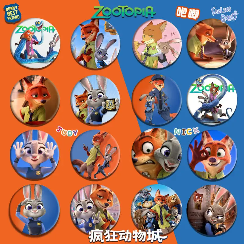 

Kawaii Disney Zootopia значок креативный периферийный мультфильм Джудит Laverne Hopps рюкзак брошь украшение для пары Рождественский подарок