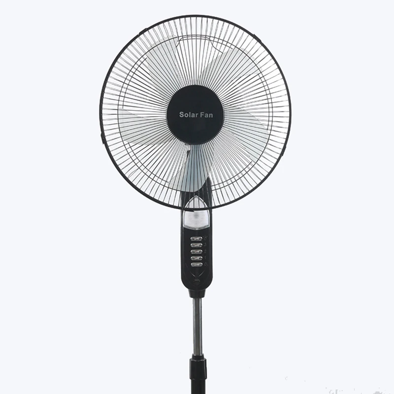 16 Inch Rechargeable Night Light Solar Powered Electric Pedestal Fan with Solar Panel