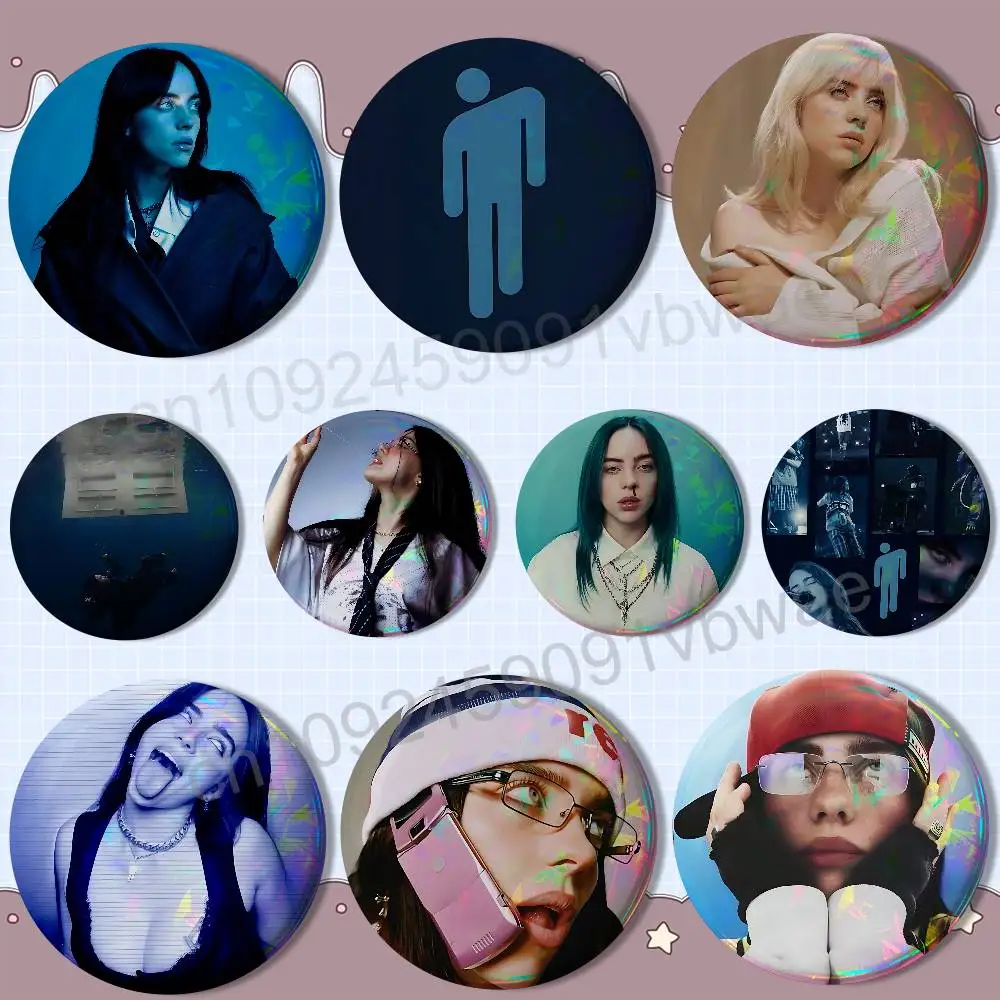 

HIT ME HARD AND SOFT Billie Eilish Badges Badges On Backpack Jacket Cartoon Round Brooches Acrylic Button Pins Collection Gifts