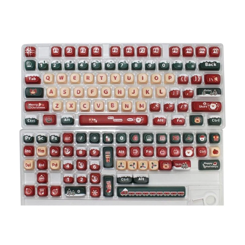 Customizable Keycaps Christmas Theme Keycaps for 98 100 104 Mechanical Keyboard